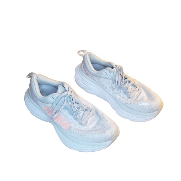Hoka One One Bondi 8 Women's Size 7.5 B Gray Running Shoes Sneakers 1127952HMLR - Picture 2 of 9